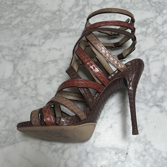 Brian Atwood Natural Python Sandals. 7 - Picture 2 of 9
